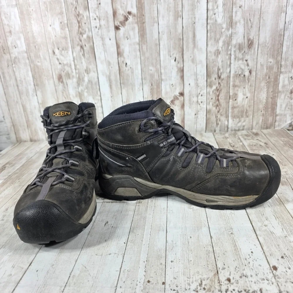 KEEN Utility Men Waterproof Steel Toe Work Boots‎ Grey Size 10D